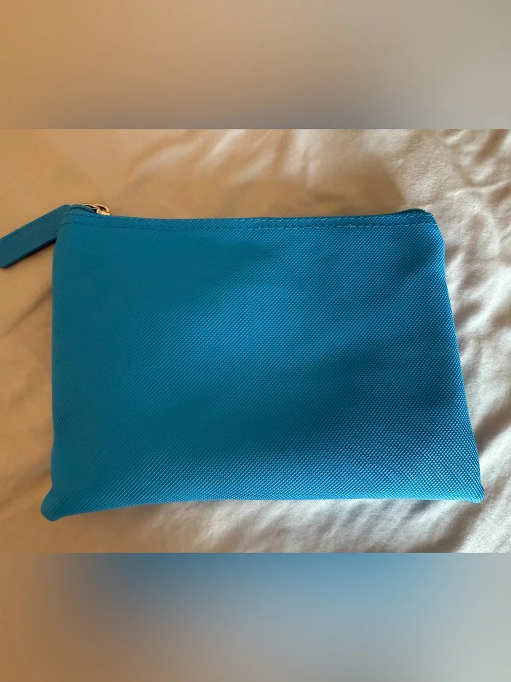 Lacoste Amenity Turquoise Blue Travel Pouch Bag Cosmetics Vanity Bag 8”X6”